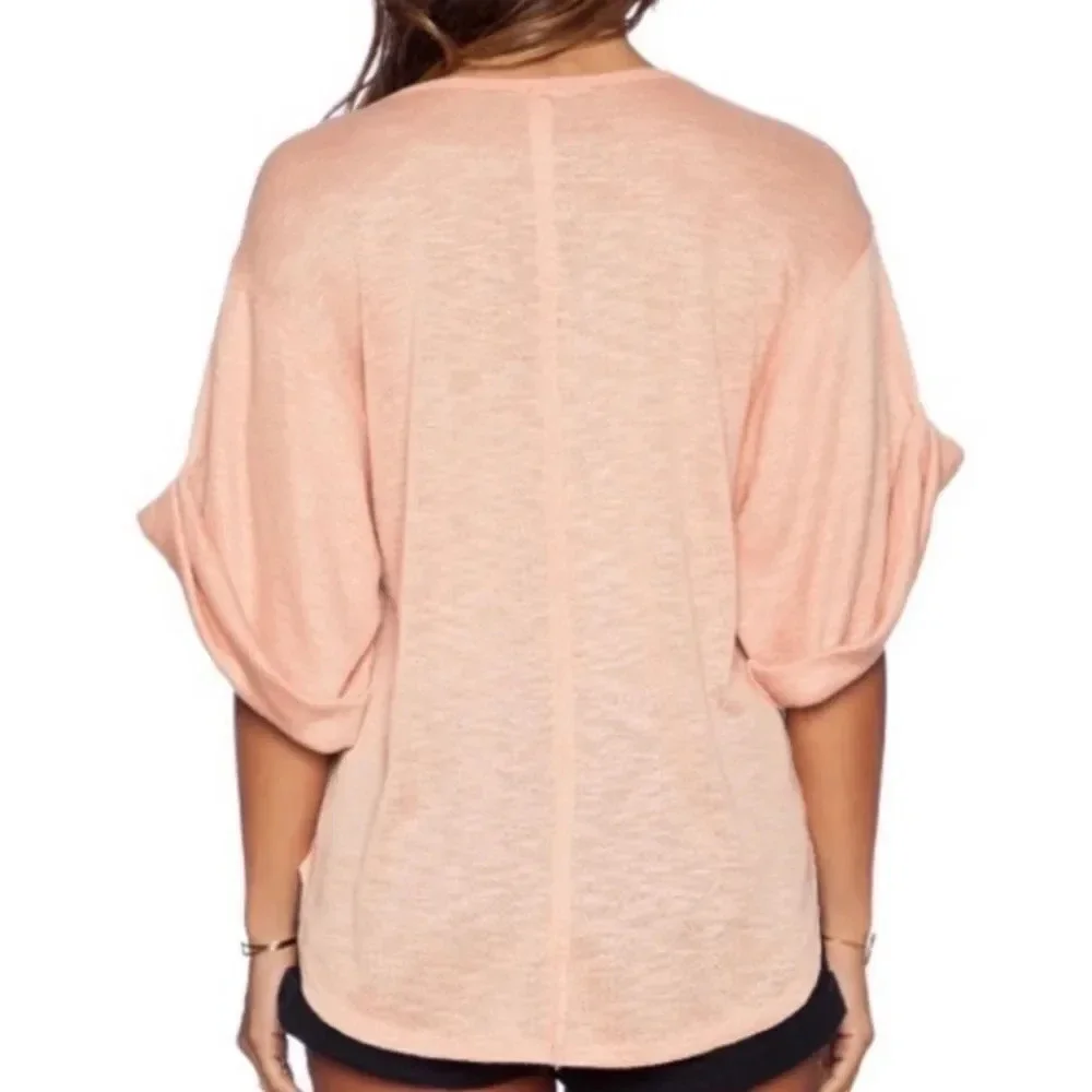 Free People Peach Short Sleeve Tee - Picture 2 of 8